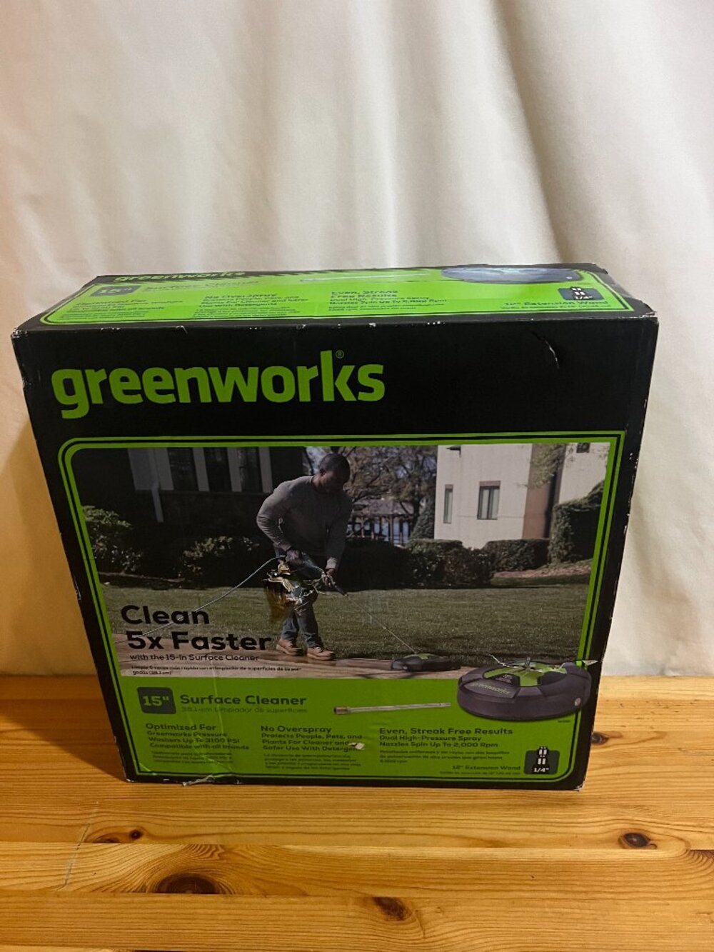 Greenworks - 15" Pressure Washer Surface Cleaner Attachment (3100 PSI MAX) - Bla